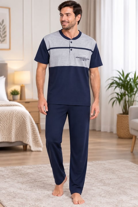 Erkek Süprem Kısa Kol Pijama Takımı - Hfz